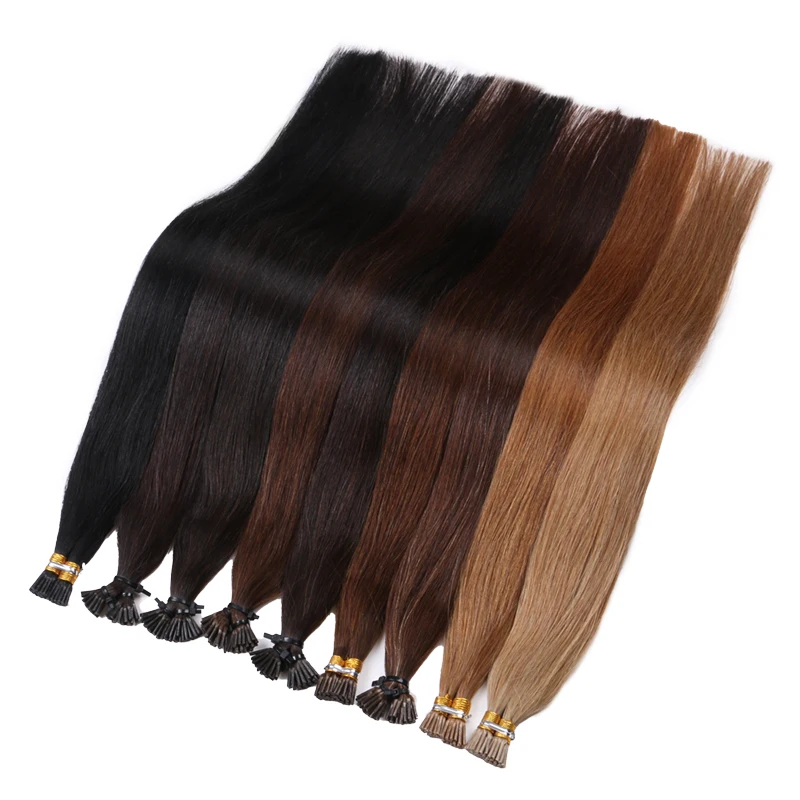 Factory Price High Quality 1g 2g stands i tip hair extensions human hair 24 inch piano Peruvian Russian salon quality rent hair