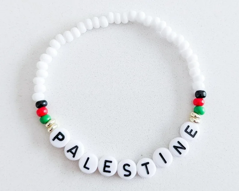 Newly Free Palestine Bracelet Letter Bracelets Set Custom Handmade Seed Bead Bangle For Men Women Kids Support Jewelry Gifts