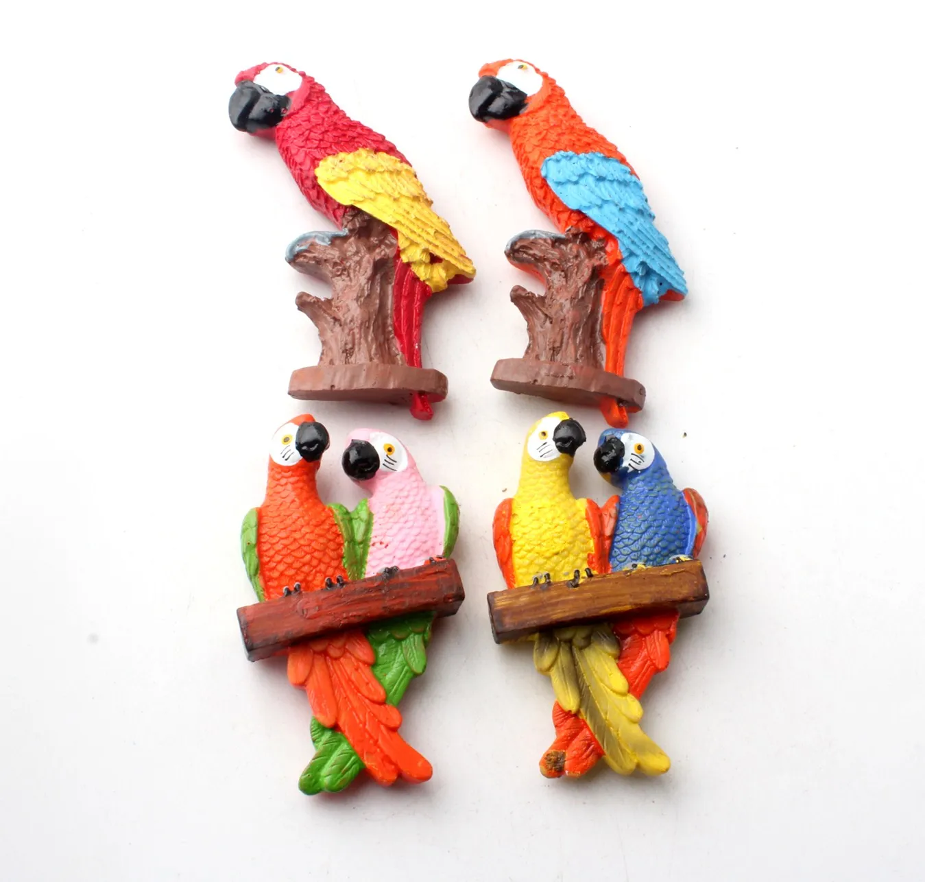 
2021 New Arrival 3d Fridge Magnet Cartoon Animal Parrot Resin Refrigerator Magnet 