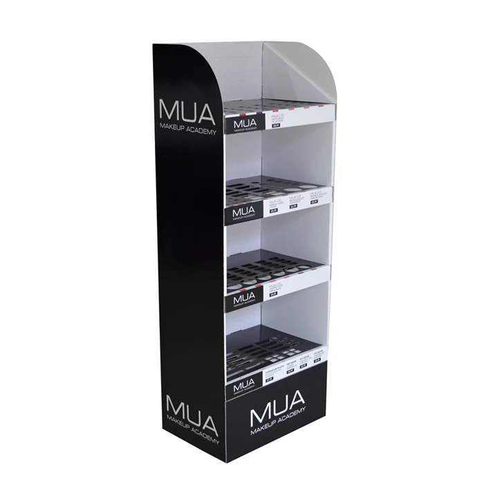 Best Selling cosmetic Paper Display Floor Corrugated Eyeliner And Mascara Stand