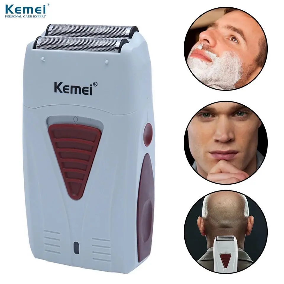  Бритва kemei KM-3382 аккумуляторная для мужчин Сабельная бороды с двойным лезвием жирных парикмахерских