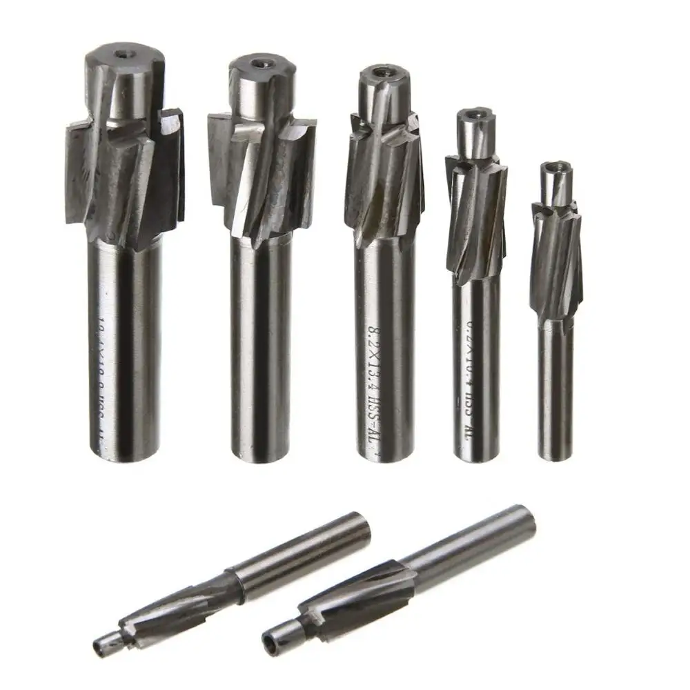 Counterbore Milling Cutter High Speed Steel Pilot Slotting Tool End Mill Slot Drill Bit Set M3-M12