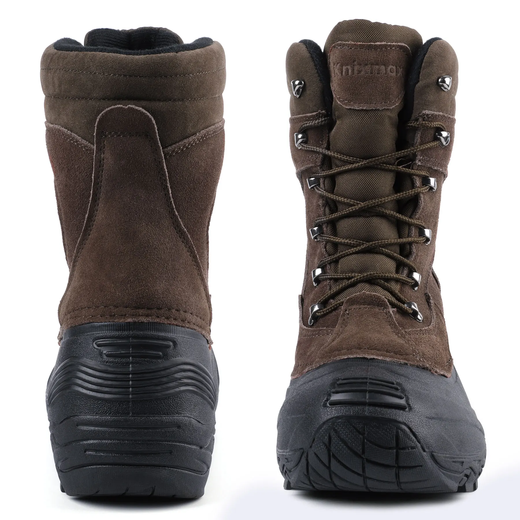 New style in stock Brown antislip waterproof hiking sports winter shoes men outdoor thermal snow boots