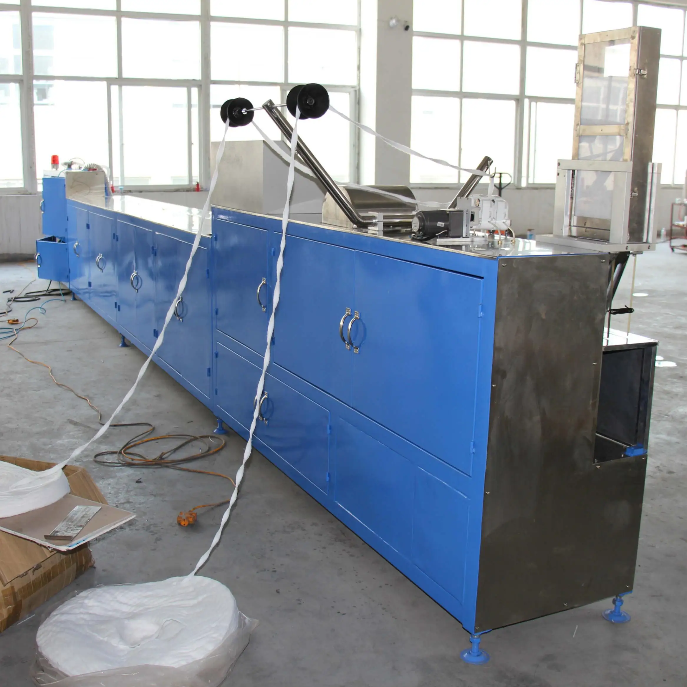 Полностью автоматическая машина для производства ватных тампонов с упаковкой и сушкой | Машина для изготовления ватных палочек