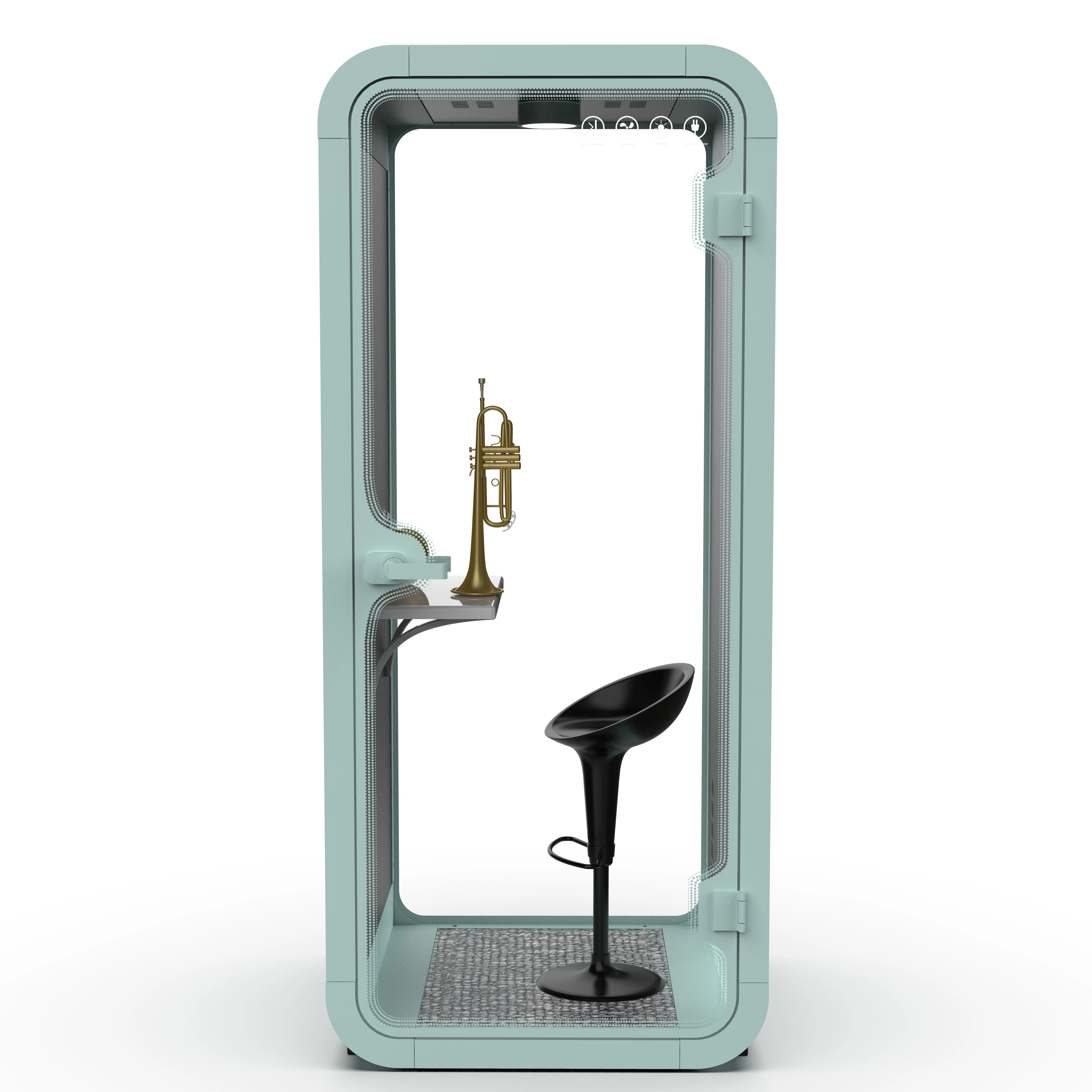 Functional Acoustic Furniture Capsule Design Hearing Protection Indoor Private Trumpet Playing Booth
