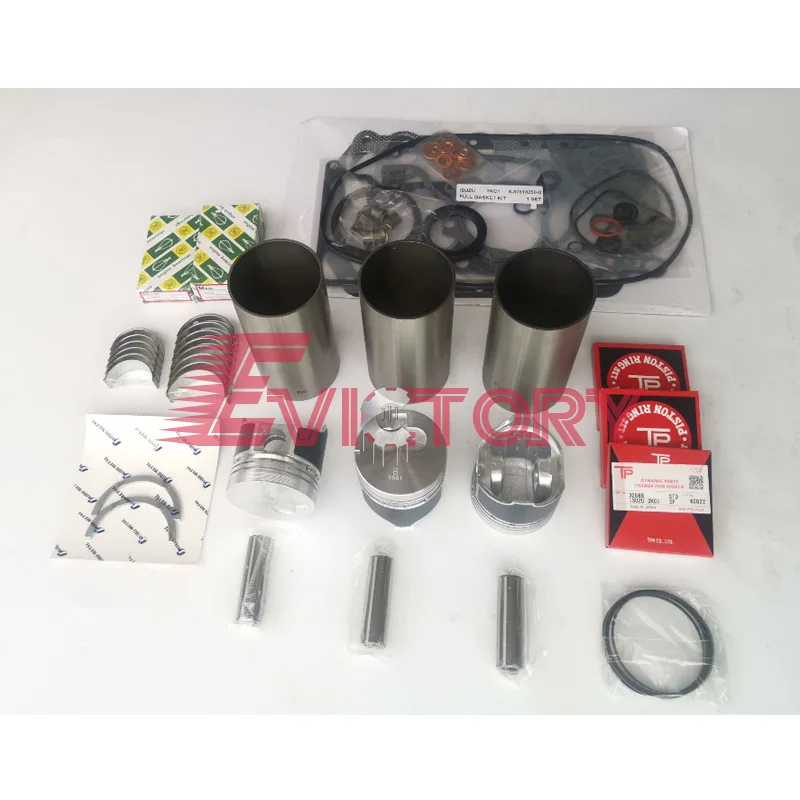 For ISUZU 3KC1 overhaul rebuild kit piston cylinder liner full gasket valve crankshaft conrod bearing