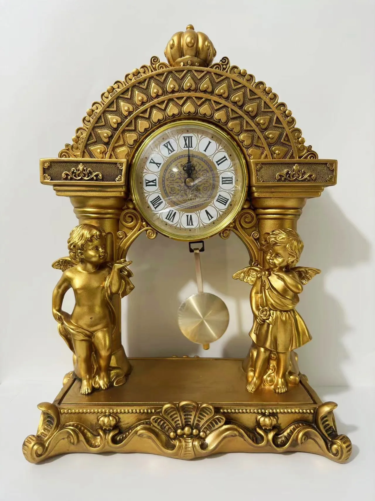 Винтажные золотые часы домашнего декора настольные из смолы