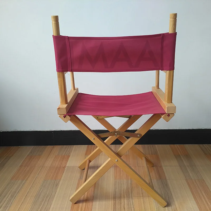 China manufacturer classic Hollywood custom logo print 600D oxford polyester fabric natural wooden folding director chair