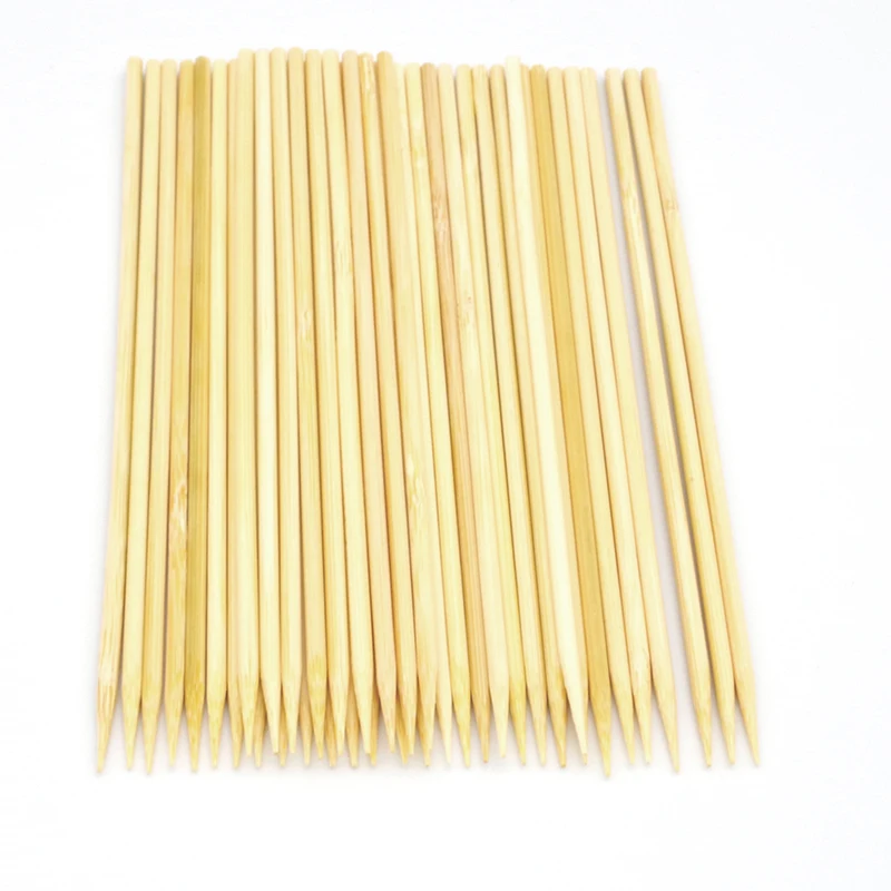 Biodegradable bbq skewers extra long disposable bamboo skewers
