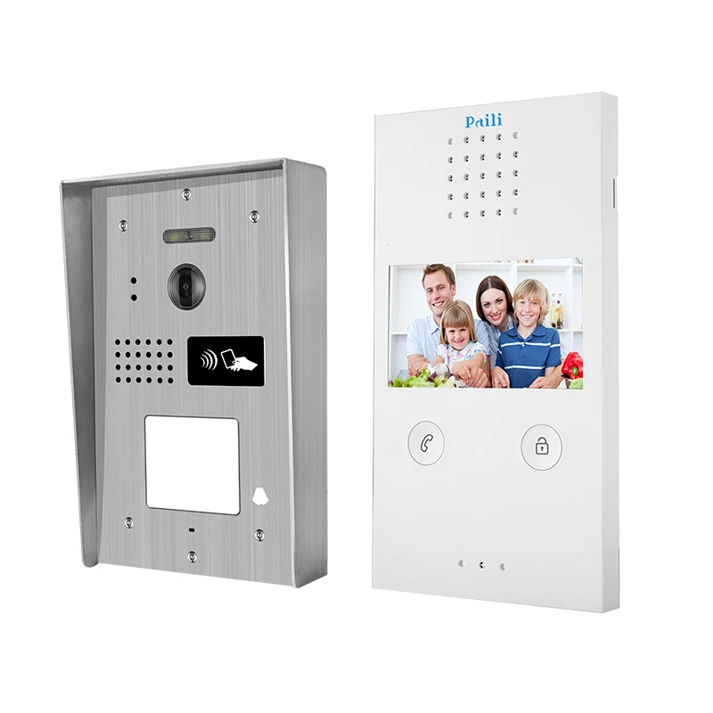IP app remote control ip wifi video door intercom with IC card for multi apartments works with mobile phone