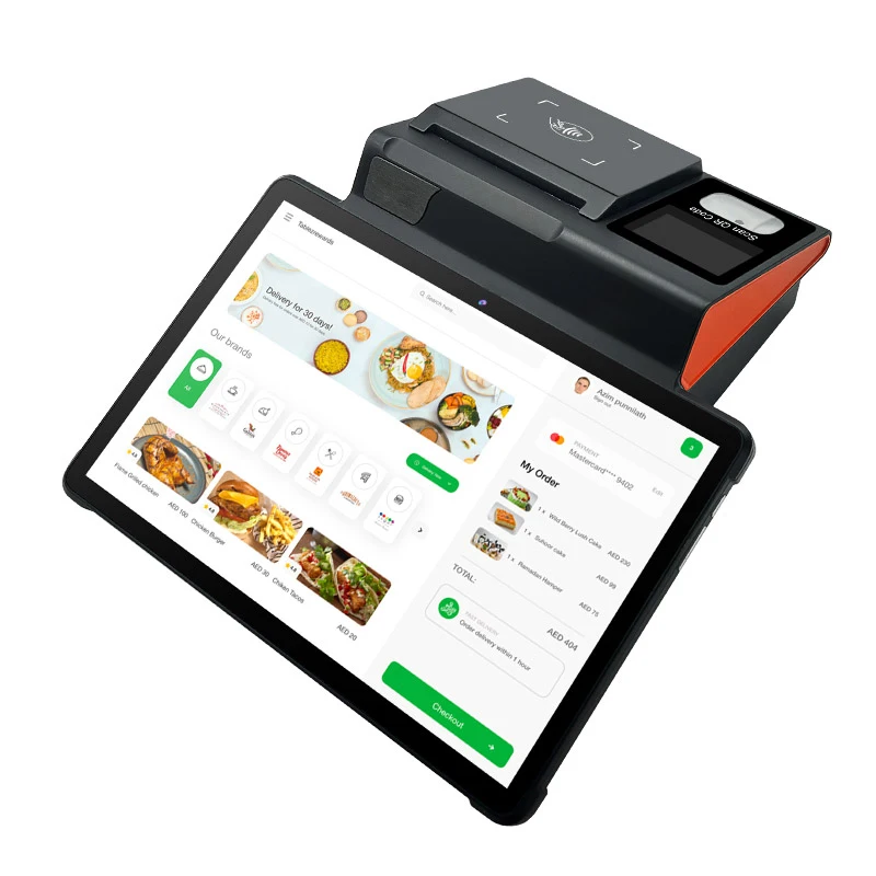 Hanbu Professional Manufacturer Android Pos System 11 Inch Tablet Pos Stand Android 12 Terminal With Printer