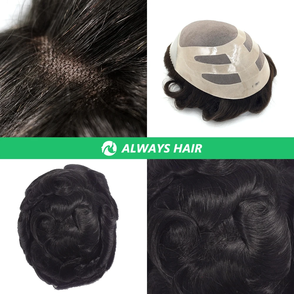 New Arrival Fine Mono Top Hair Patch for Men Mono And PU with Gauze Man Wig Toupee