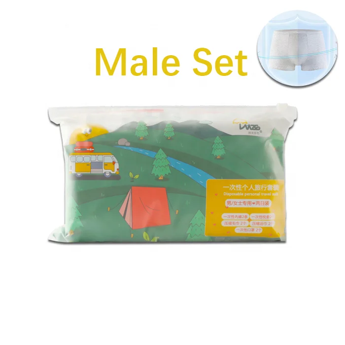 10 in 1 Travel Kit Compressed Bath Towel Facial Tablet disposable Underwear One-off Pillowcase, Compressed Towel set for Travel