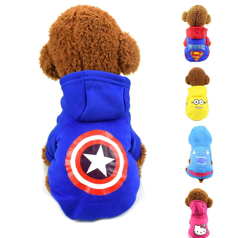 Wholesale cheap price pet four-legs autumn and winter clothes warm teddy puppy clothes cartoon thickening hoodie