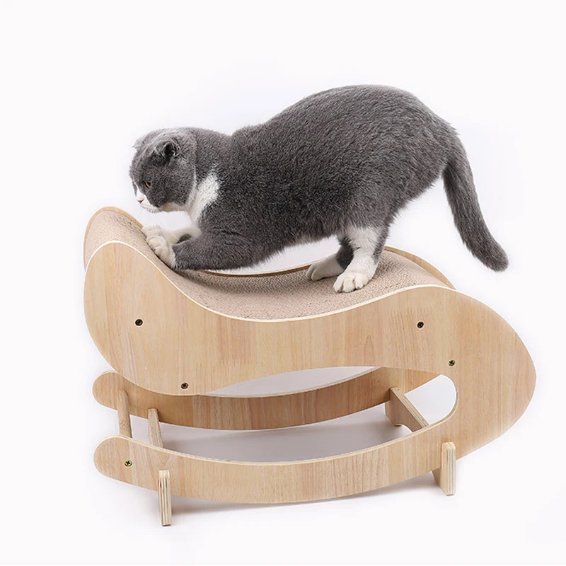 AliGan-Baby Cat scratching pad solid wood shaker cat litter cardboard house corrugated lounge bed for furniture scratcher toy
