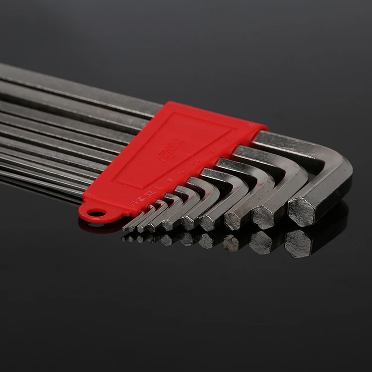 10pc manufacturer cheap high quality flat nickel plated metric hexagon allen hex key wrench set