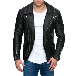 Wholesale mens leather bomber jacket chamarras leather jacket for men