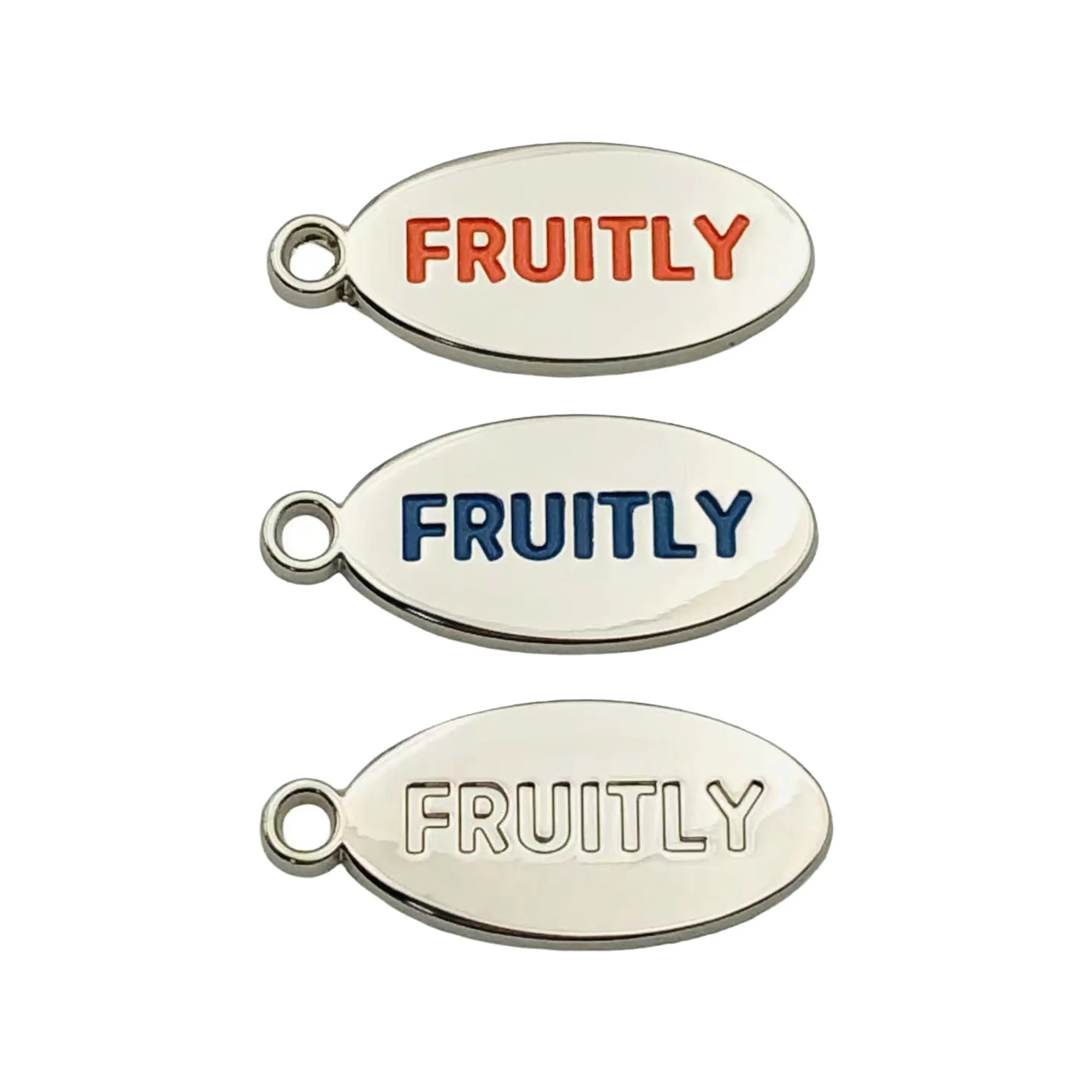 Keychain metal custom logo engraved colorful stainless steel custom metal bracelet label hang tags