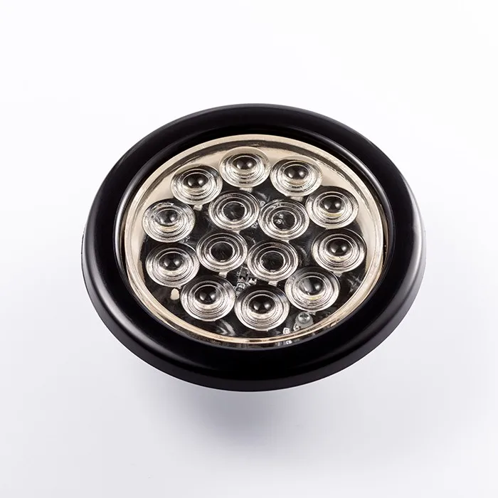 amber led 4 inches round utility park turn rear tail lights semi truck trailer 12 volt