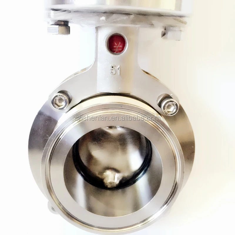 Pipe fitting 304 stainless steel quick-installed pneumatic butterfly valve sanitary clamp valve
