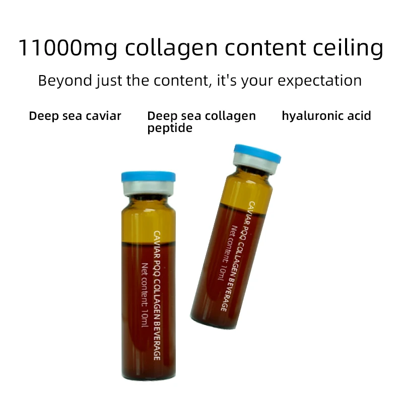 PQQ Caviar Collagen Drink Anti-wrinkle antioxidant Marine polypeptide sodium hyaluronate creatine Skin whitening oral liquid