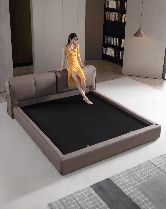 Home furniture customized Queen King size oak wood bed frame wide white kingsize princess castle bed