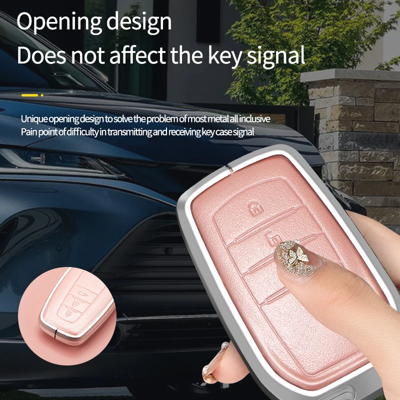 C2 Car Key Case for Toyota Electric Plating Cover Camry Highlander Prado Crown Land Cruiser Prius Vitz Smart Key Protect Shell