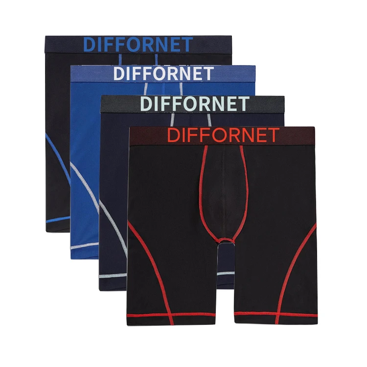 Mens Underwear High Quality Custom Logo Solid Cotton Stretch Knitted Breathable Shorts Mens Boxer Briefs Manufacturer