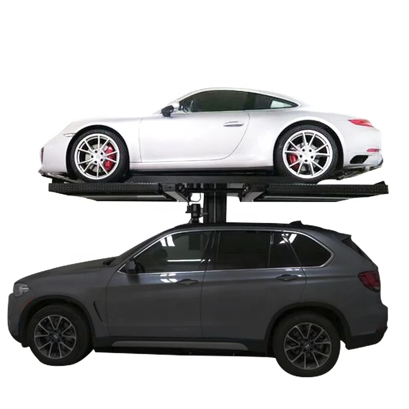 High quality 3.5t single post auto storage lift 2 cars one post car parking lift