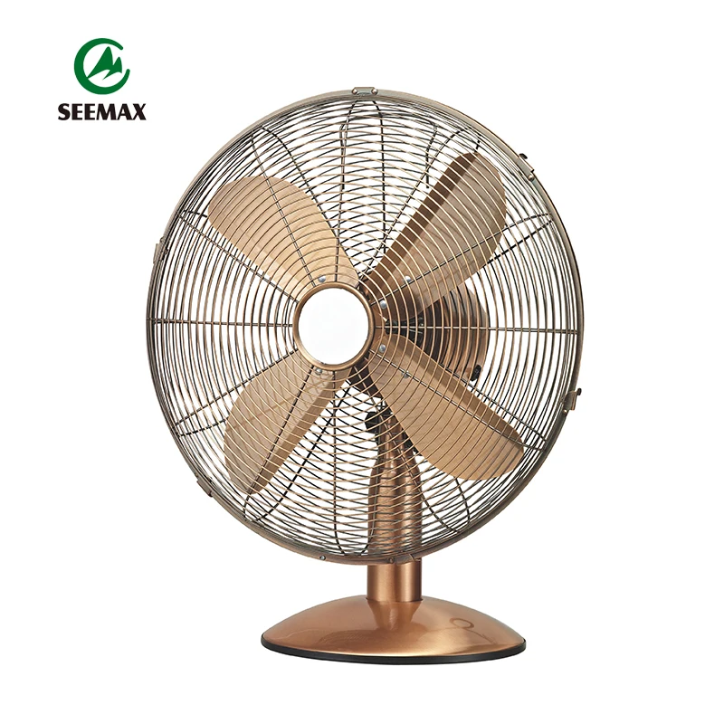 
2020 High Quality 30 W 10 Inch 4 Blades Electric Table Fan Metal Vintage Retro 3 Speed Small Desk Fan 