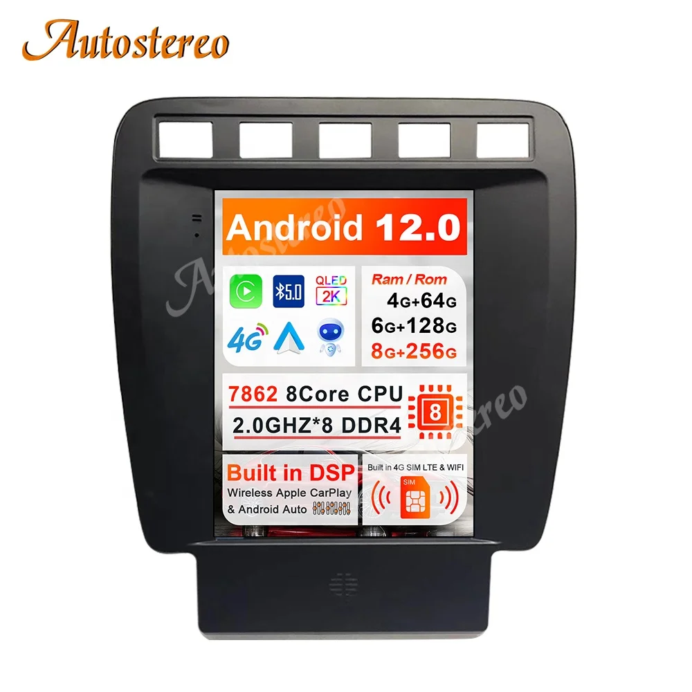 8+256G Android 12 Tesla Style Car GPS Navigation For Porsche Cayenne 2002-2010 Auto Stereo Radio Head Unit Multimedia DVD Player