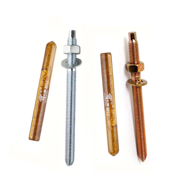Grade 5.8 zinc plated chemical anchor bolt concrete anchor for building construction Tthread rod