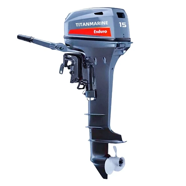 TITANMARINE 2 Stroke 15hp outboard motor engine long shaft  boat engine compatible with yamaha 6B4 ENDURO for fisher man