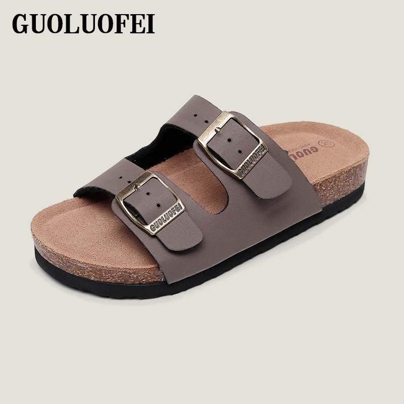 2022 New Sandals cork cork sandals cork flip flops leather sole sandals