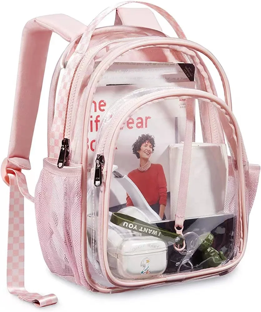Factory Wholesale Price Clear Backpack Heavy Duty Transparent PVC Backpack Bag for Stadium Student in School
