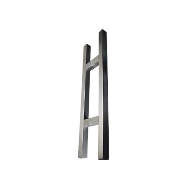 Square Black Entry Front Wooden Door Pull Handle Stainless Steel Glass Square Door Handle