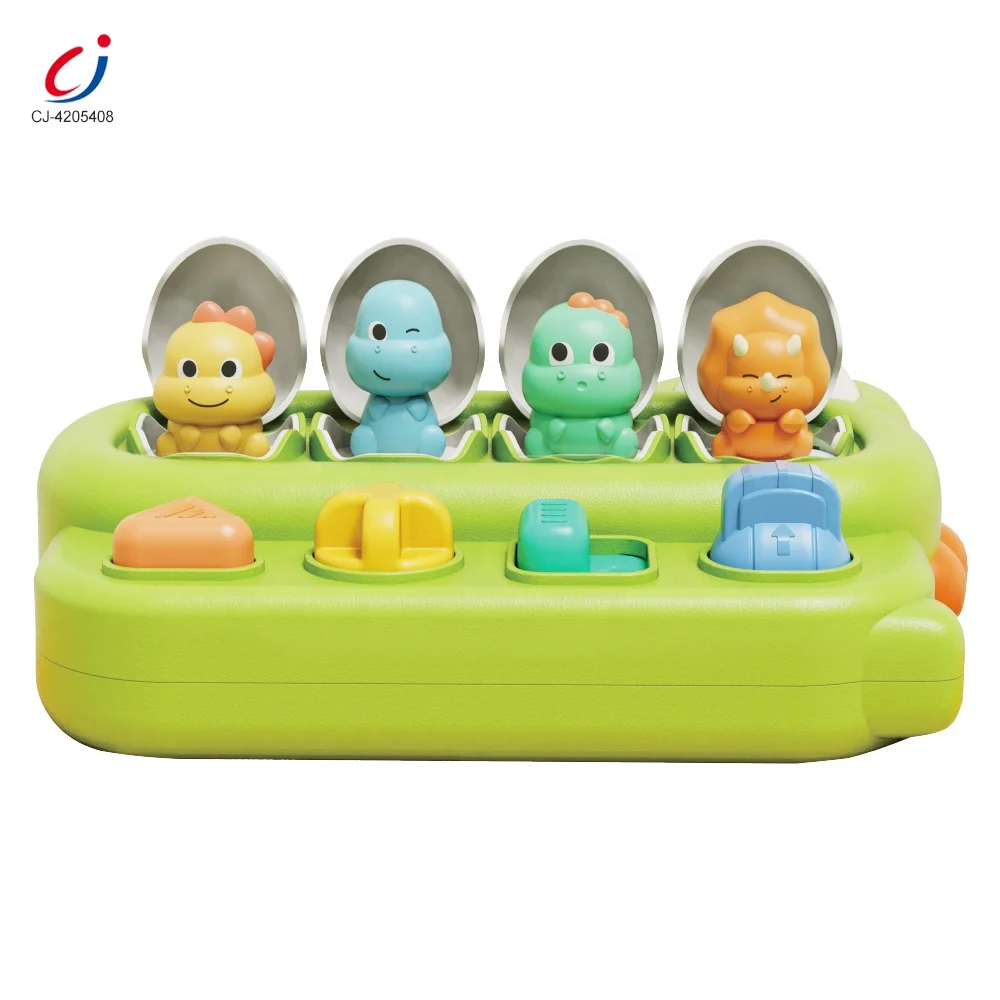 Chengji hot sale cartoon dinosaurs pop up interactive games box logical thinking training pre school educational toys for babies