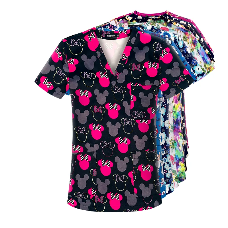 2022 Surgical Uniforms Pharmacy Hospital Scrubs Tops Breathable Beauty Salon Nurses Dress Uniform