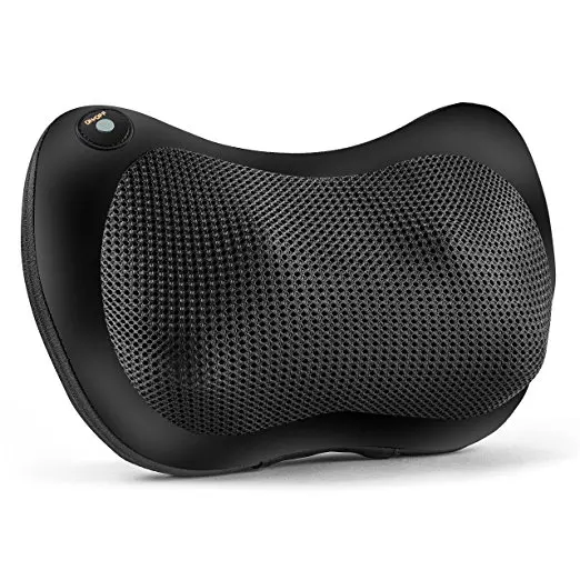 Multi-function electric rechargeable shiatsu kneading neck car seat massage pillow