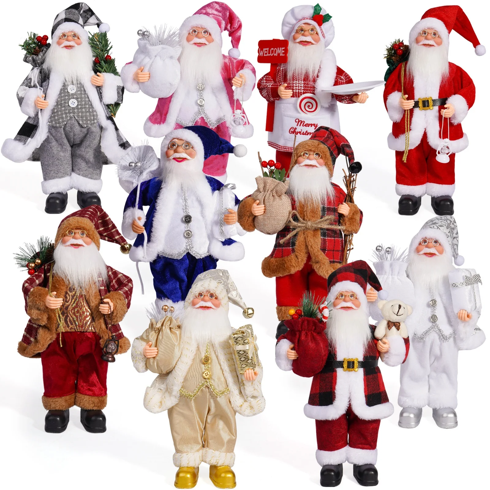 A212 12 inch Santa Claus doll standing posture Santa Claus doll window decoration supplies gifts