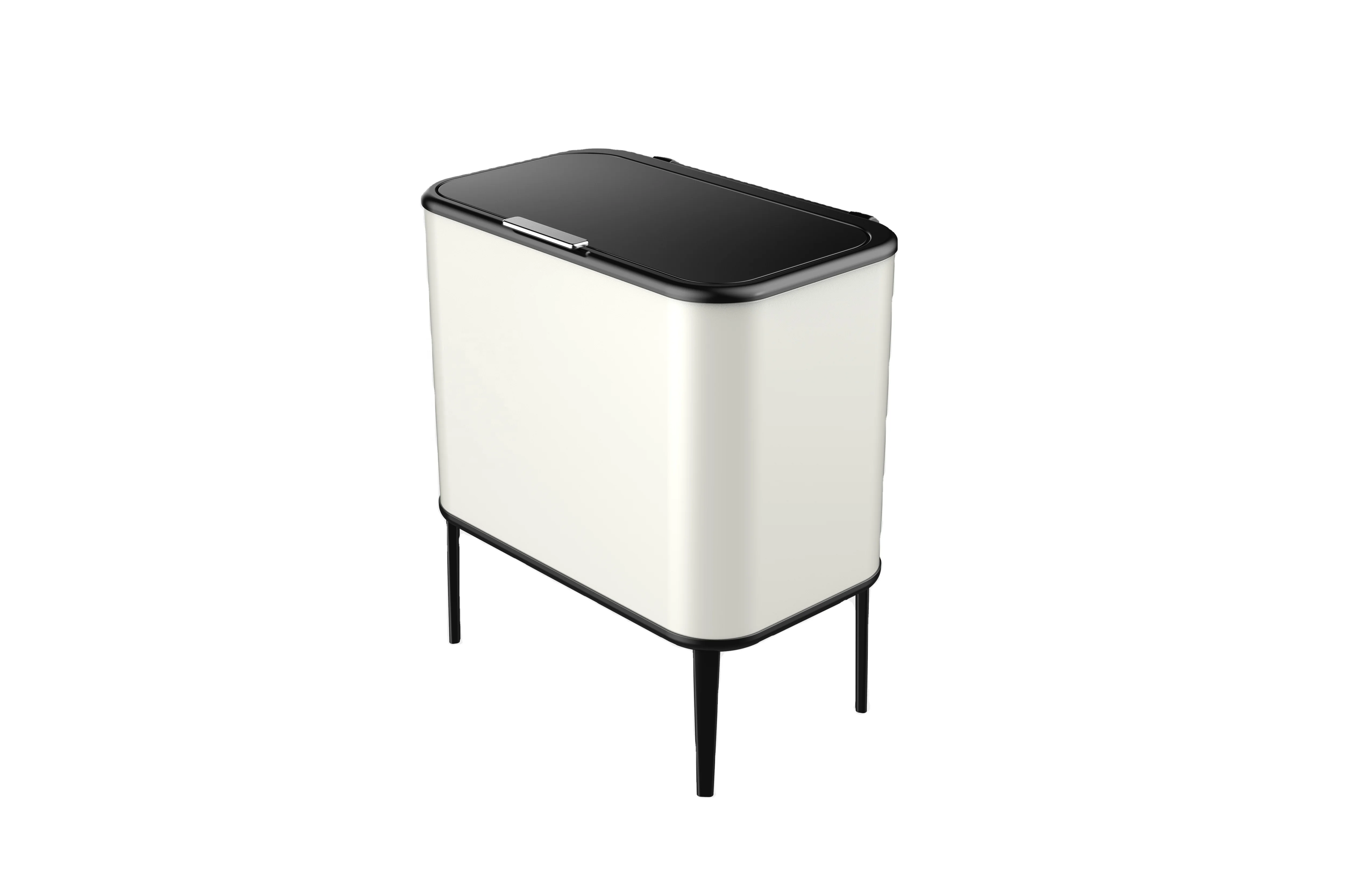 2024 NEW Stainless steel hand press dustbin with 4 legs big size 60L home hotel Rubbish/Trash/garbage bin with lid  hand press