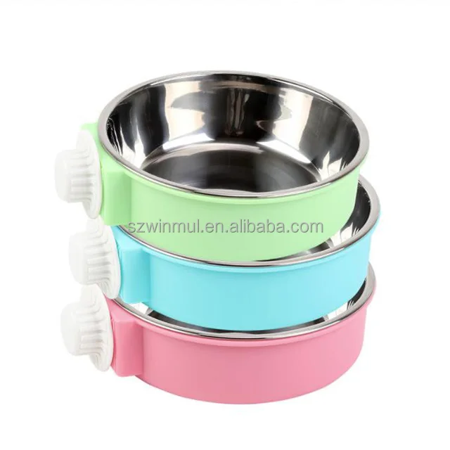High Quality Pet Supplies Iron Cage Hanging Pet Food Feeder Dog Bowl
