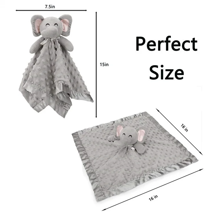 Zhejiang Blanket Lovey Unisex Gifts Baby Blanket With Plush Toy Snuggle Elephant Stuffed Animal Security Blankets for Newbo