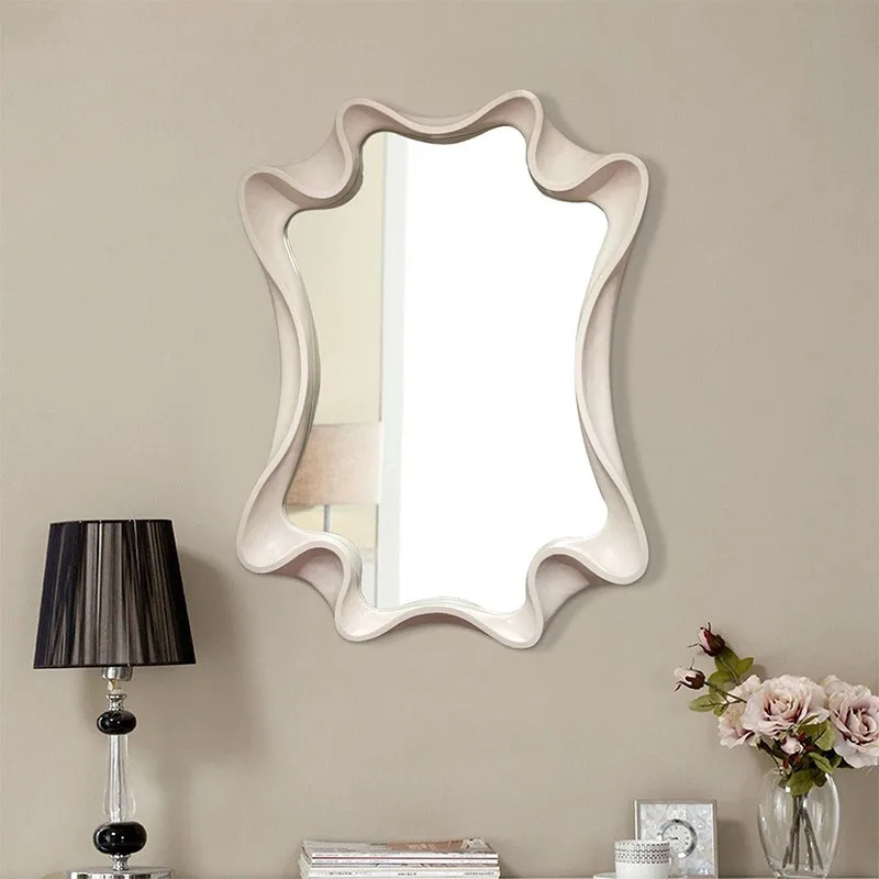 Home Decor Living Room Irregular Mirrors Wave Shape Frame Bathroom Hanging Art Luxury Decorative Retro Wall Mirror Decoration