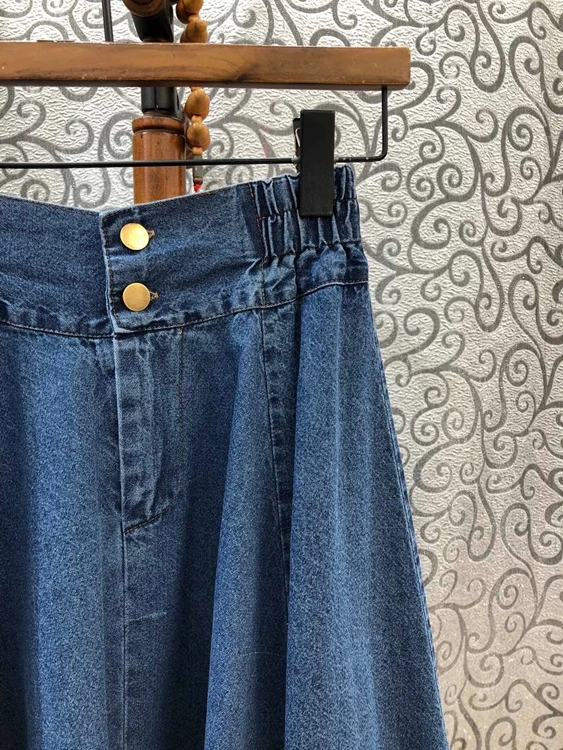 New Style Blue Maxi Standard Fashion Women Denim Skirts For Ladies