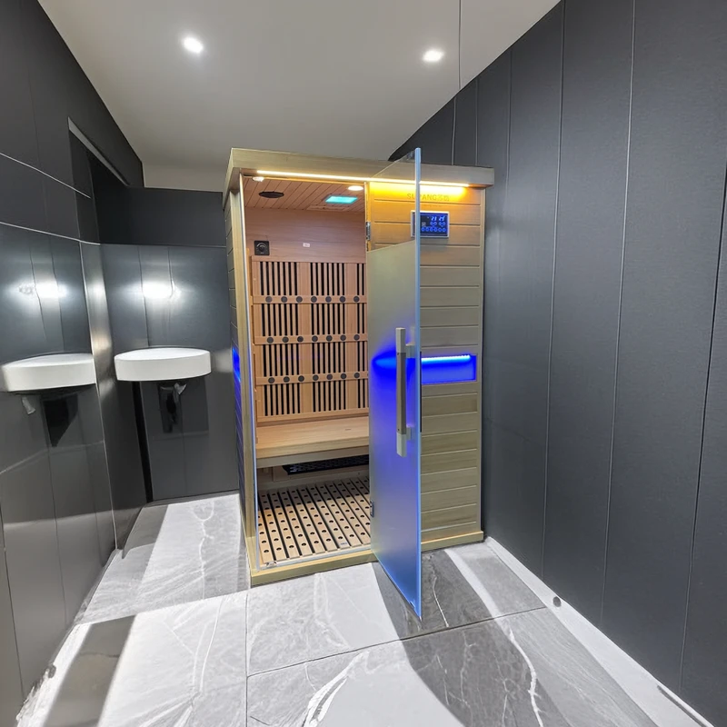 Home Use big Indoor Sauna Equipment infared sauna solid wood 2 person dry steam sauna room