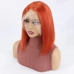 Free Shipping 13x4 ST Bob Wig Lace Front 12inch Red Wigs Human Hair Lace Front Women Wigs Human Hair