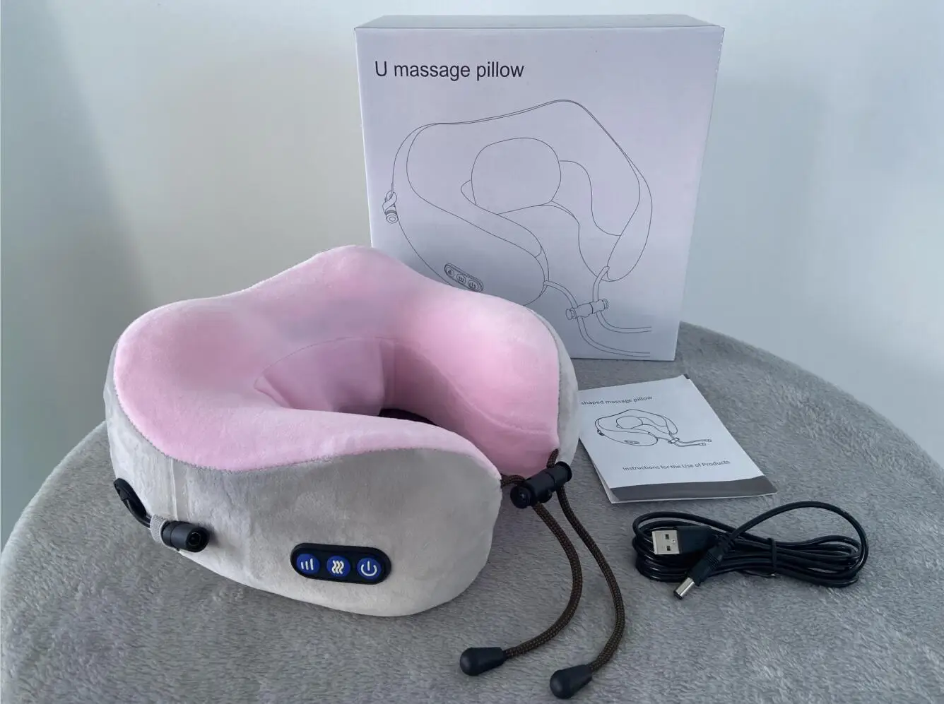 U-Shaped Vibrating Charging Electric Travel Massage Pillow U-Shaped Memory Foam Neck Massage