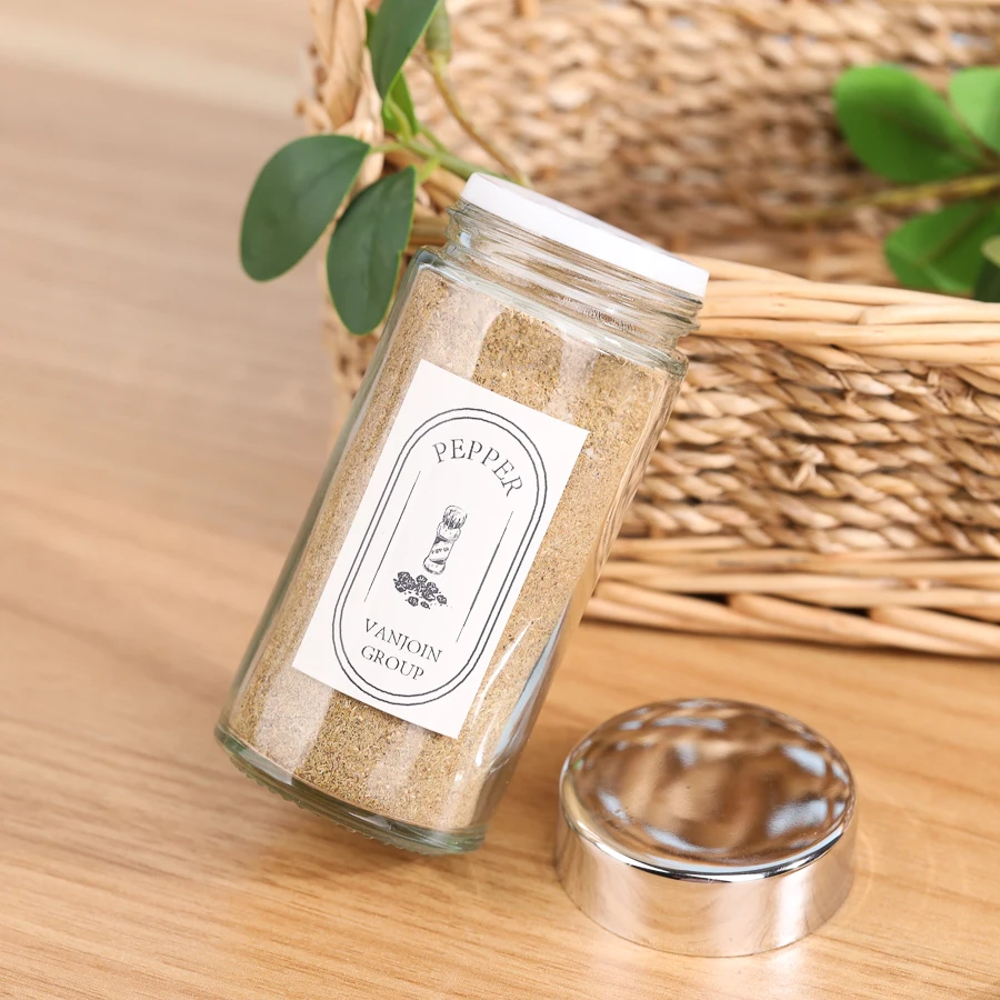 3oz round glass spice shaker bottles pepper powder salt allspice glass container with shaker id