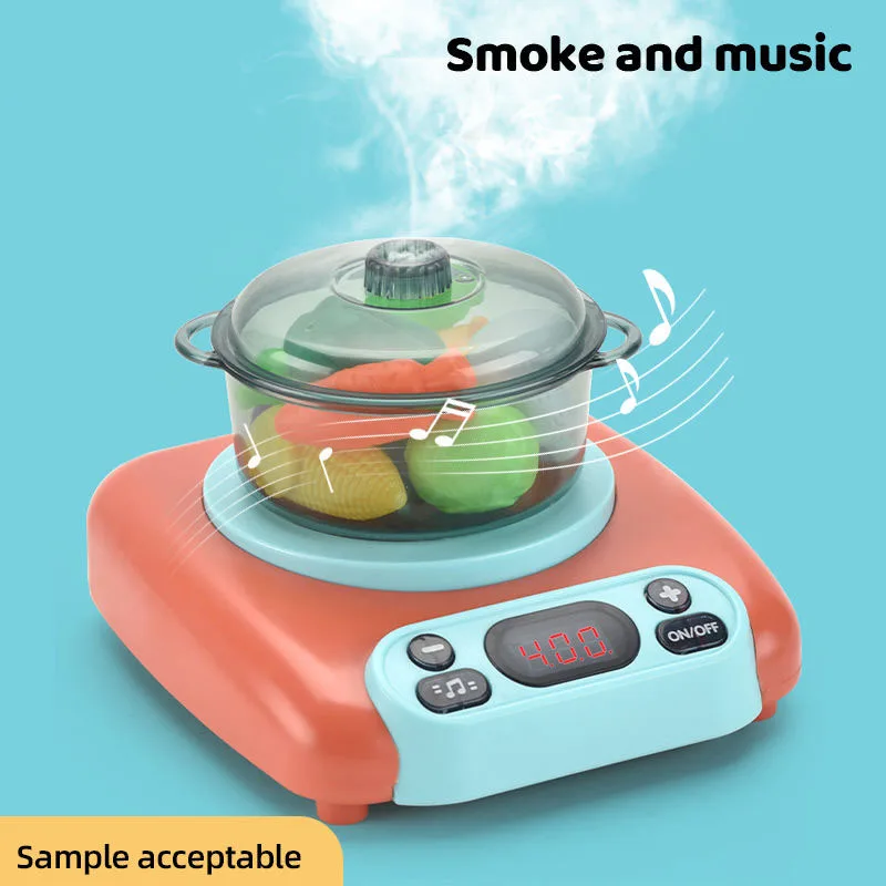 Leemook  mini cookware kids children happy spray kitchen play  house cooking fruit food toys kitchen set for kid cooking small